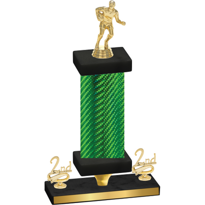 Premium Single Green Carbon Fiber Second Place Rugby Trophy