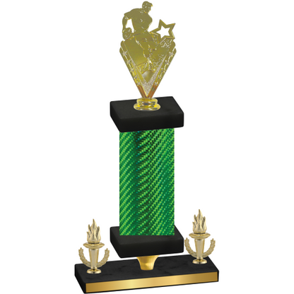 Premium Single Green Carbon Fiber Victory Rugby Trophy