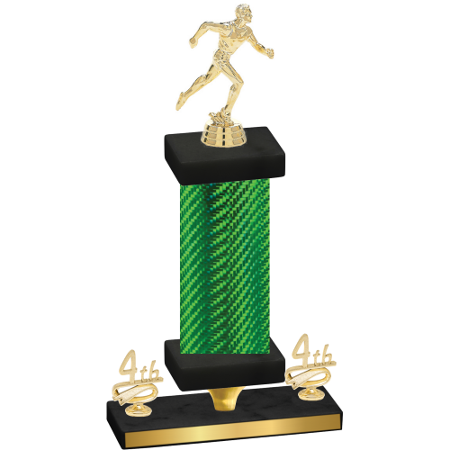 Premium Single Green Carbon Fiber Fourth Place Running Trophy
