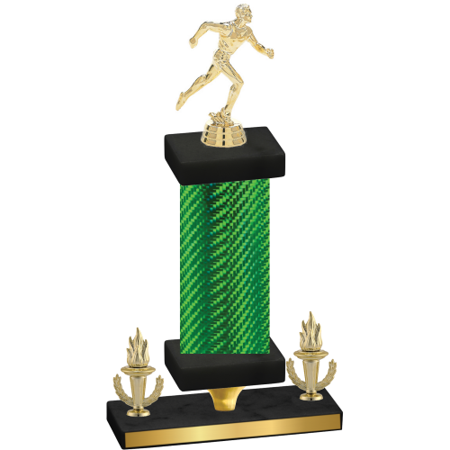 Premium Single Green Carbon Fiber Victory Running Trophy