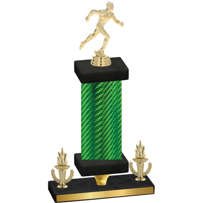 Premium Single Green Carbon Fiber Victory Running Trophy