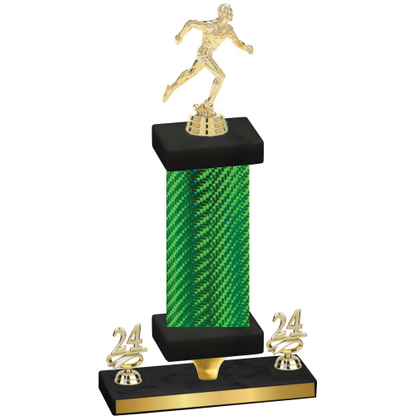 Premium Single Green Carbon Fiber Year Running Trophy
