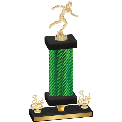 Premium Single Green Carbon Fiber Third Place Running Trophy