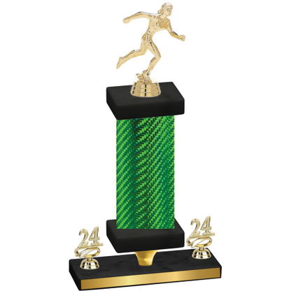 Premium Single Green Carbon Fiber Year Running Trophy