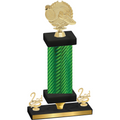 Premium Single Green Carbon Fiber Second Place Running Trophy