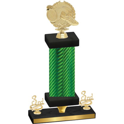 Premium Single Green Carbon Fiber Third Place Running Trophy