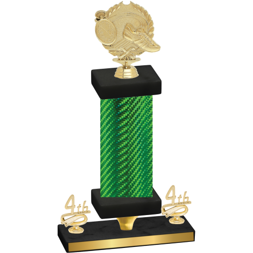 Premium Single Green Carbon Fiber Fourth Place Running Trophy