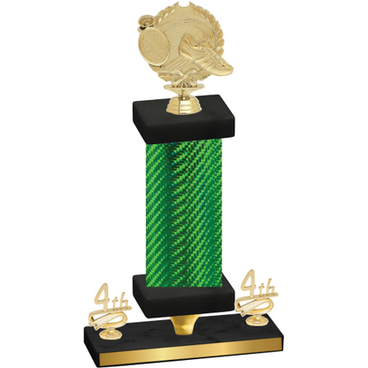 Premium Single Green Carbon Fiber Fourth Place Running Trophy