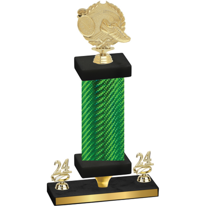 Premium Single Green Carbon Fiber Year Running Trophy