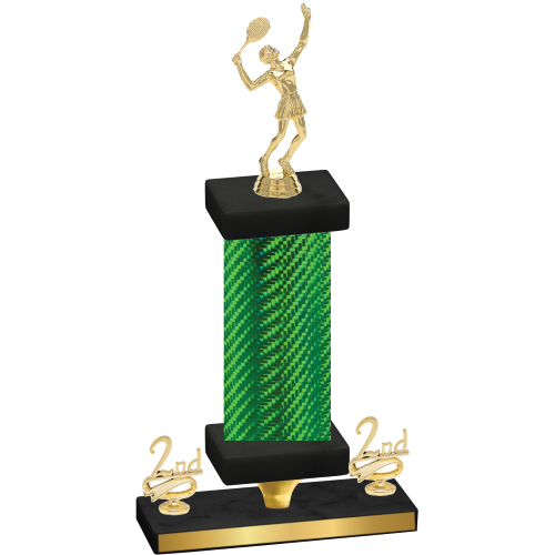 Premium Single Green Carbon Fiber Second Place Tennis Trophy
