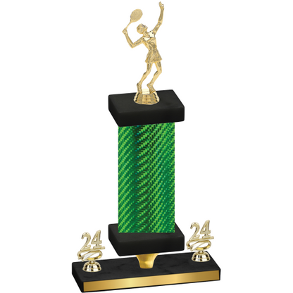 Premium Single Green Carbon Fiber Year Tennis Trophy