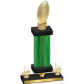 Premium Single Green Carbon Fiber First Place Football Trophy