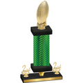 Premium Single Green Carbon Fiber Second Place Football Trophy