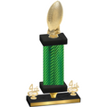 Premium Single Green Carbon Fiber Fourth Place Football Trophy
