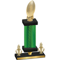 Premium Single Green Carbon Fiber Victory Football Trophy