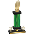Premium Single Green Carbon Fiber Year Football Trophy
