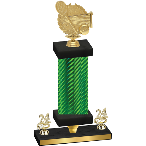 Premium Single Green Carbon Fiber Year Tennis Trophy