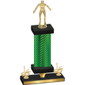Premium Single Green Carbon Fiber First Place Wrestling Trophy