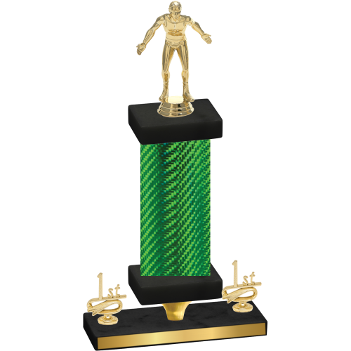 Premium Single Green Carbon Fiber First Place Wrestling Trophy
