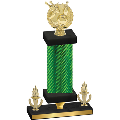 Premium Single Green Carbon Fiber Victory Bowling Trophy