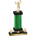 Premium Single Green Carbon Fiber First Place Volleyball Trophy