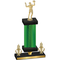 Premium Single Green Carbon Fiber Victory Volleyball Trophy
