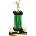 Premium Single Green Carbon Fiber Second Place Volleyball Trophy