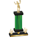 Premium Single Green Carbon Fiber Fourth Place Volleyball Trophy