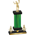 Premium Single Green Carbon Fiber Victory Volleyball Trophy
