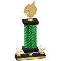 Premium Single Green Carbon Fiber Second Place Volleyball Trophy