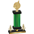 Premium Single Green Carbon Fiber Victory Volleyball Trophy