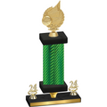 Premium Single Green Carbon Fiber Year Volleyball Trophy