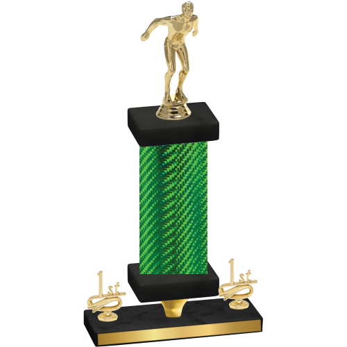 Premium Single Green Carbon Fiber First Place Swimming Trophy