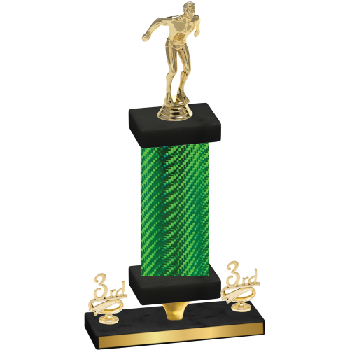 Premium Single Green Carbon Fiber Third Place Swimming Trophy