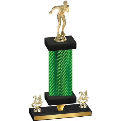 Premium Single Green Carbon Fiber Year Swimming Trophy