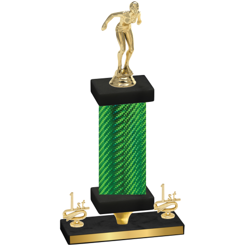 Premium Single Green Carbon Fiber First Place Tennis Trophy