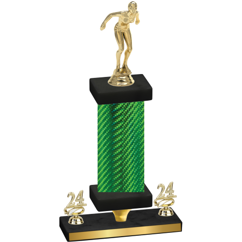 Premium Single Green Carbon Fiber Year Tennis Trophy