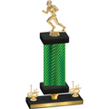 Premium Single Green Carbon Fiber First Place Football Trophy