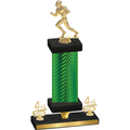 Premium Single Green Carbon Fiber Fourth Place Football Trophy