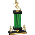 Premium Single Green Carbon Fiber Victory Football Trophy