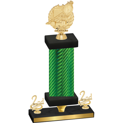 Premium Single Green Carbon Fiber Second Place Swimming Trophy