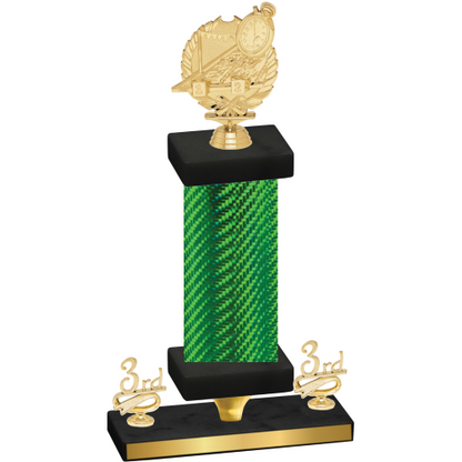 Premium Single Green Carbon Fiber Third Place Swimming Trophy