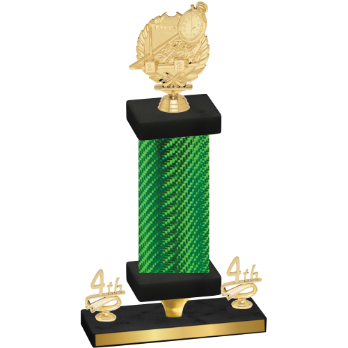 Premium Single Green Carbon Fiber Fourth Place Swimming Trophy