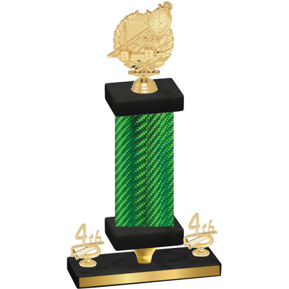 Premium Single Green Carbon Fiber Fourth Place Swimming Trophy
