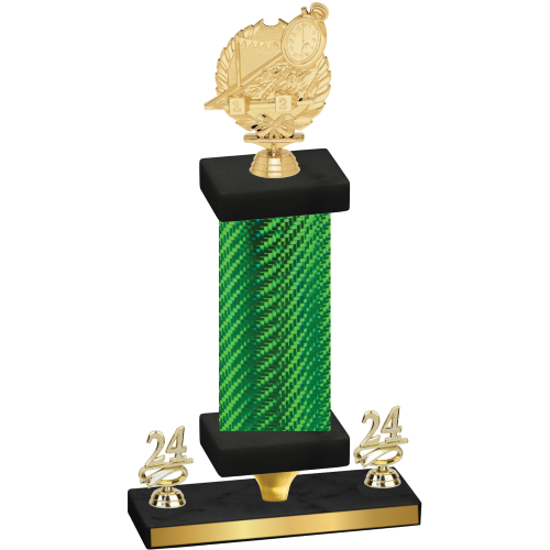 Premium Single Green Carbon Fiber Year Swimming Trophy