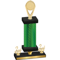 Premium Single Green Carbon Fiber Second Place Insert Trophy