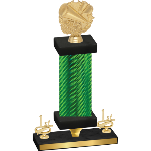 Premium Single Green Carbon Fiber First Place Cheerleading Trophy