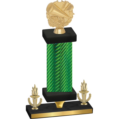 Premium Single Green Carbon Fiber Victory Cheerleading Trophy