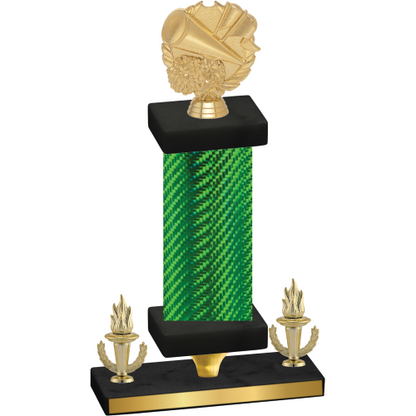 Premium Single Green Carbon Fiber Victory Cheerleading Trophy
