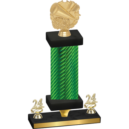 Premium Single Green Carbon Fiber Year Cheerleading Trophy